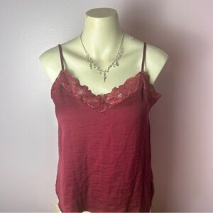 Burgundy lace top